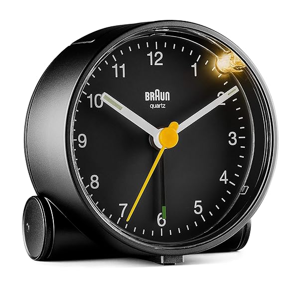 Orologio-Sveglia-Analogico-Classico-Braun-con-Funzione-Snooze-e-Luce-Movimento-al-Quarzo-silenzioso-Suono-Sveglia-Beep-B07CZWX178 Orologio Sveglia Analogico Classico Braun con Funzione Snooze e Luce, Movimento al Quarzo silenzioso, Suono Sveglia Beep con crescendo, colore nero, modello BC01B. - immagine 1