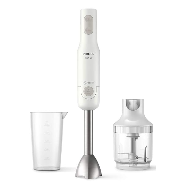 Philips-Frullatori-Frullatore-ad-immersione-HR254200-nuova-Daily-collection-700W-Bianco-Tecnologia-ProMix-2-impos-B084ZLZDT1 Philips Frullatori Frullatore ad immersione HR2542/00, nuova Daily+ collection, 700W, Bianco, Tecnologia ProMix, 2 impostazioni di velocità + Turbo, campana antischizzo, barra in metallo, tritatutto compatto, bicchiere - immagine 1