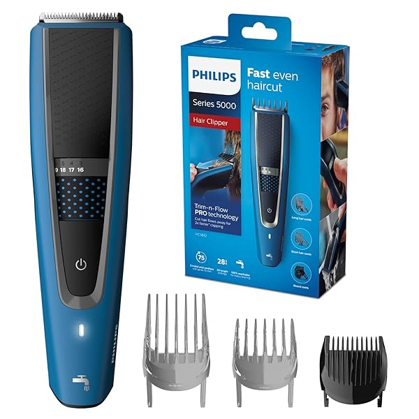 Philips-Hair-Clipper-Serie-5000-Regolacapelli-con-Tecnologia-Trim-n-Flow-e-DualCut-modello-HC561215-B07Y32PPC8 Philips Hair Clipper Serie 5000 Regolacapelli con Tecnologia Trim-n-Flow e DualCut (modello HC5612/15) - immagine 1