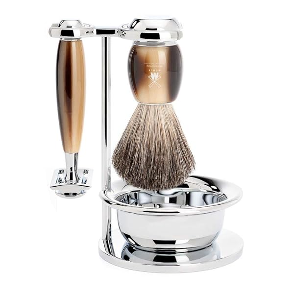 Set-Afeitado-Muhle-Brocha-Afeitar-Bol-Maquinilla-Cuerno-Serie-Vivo-B00BS87RZ4 Set Afeitado Mühle Brocha Afeitar, Bol & Maquinilla Cuerno Serie Vivo - immagine 1