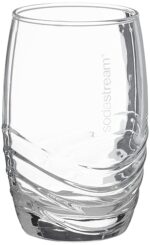SodaStream Set 4 Bicchieri, Vetro, Trasparenti, Lavabili in Lavastoviglie, 6.5 x 6.5 x 11.2 cm